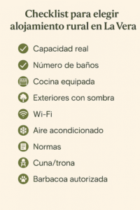 Checklist para elegir alojamiento rural en La Vera