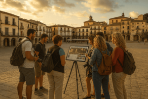 Turistas en localización de rodaje
